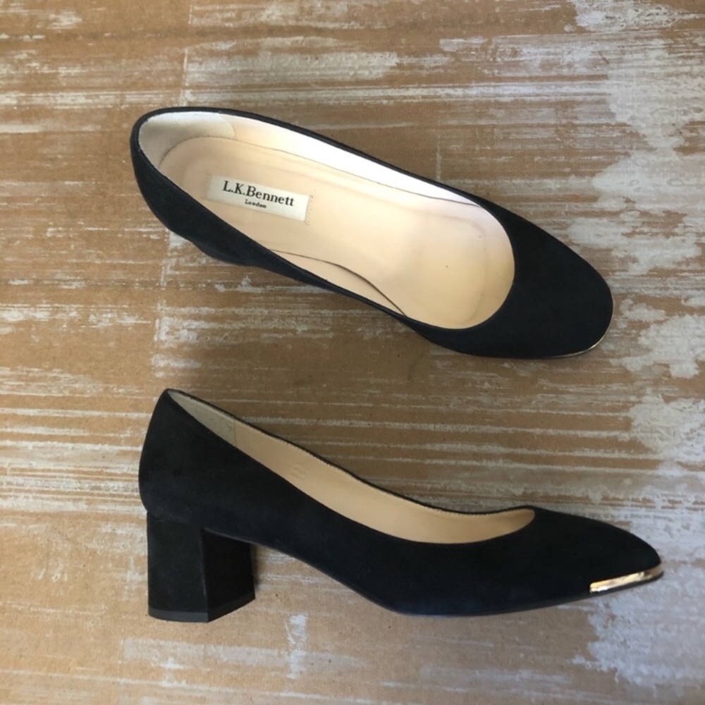 LK Bennett black suede heels